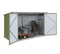 IDMarket - Abri de Jardin en métal Vert Olive verrouillable Multi-Rangement pour Stockage vélos, Outils, poubelles