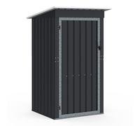 IDMarket Abri de jardin Acier galvanisé gris 100×95×160 cm Toit incliné 1 porte