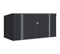 IDMarket - Abri de Jardin XXL en métal Gris verrouillable Multi-Rangement | Pour stockage vélos, outils, poubelles