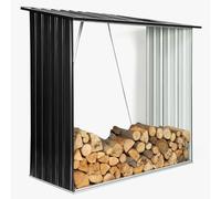 Abri De Stockage 2 M³ Gris En Acier Galvanisé Pour Bûches Gris