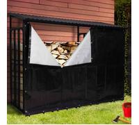 IDMarket – Abri de stockage en acier galvanisé pour bûches L. 274 cm avec housse de protection