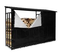 IDMarket - Abri de Stockage en Acier galvanisé pour bûches L. 274 cm avec Housse de Protection