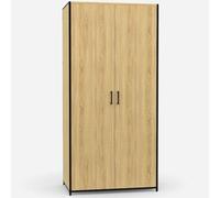 IDMarket - Armoire 2 Portes Detroit penderie 80 cm avec étagères Rangement Maxi capacité Design Industriel