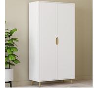 IDMarket - Armoire 2 Portes Helsinki scandinave Blanc penderie 80 cm avec étagères Rangement Maxi capacité