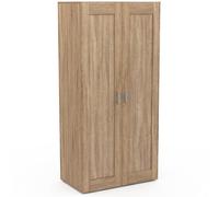 IDMarket Armoire 2 portes bois et noir