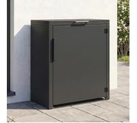 IDMARKET Armoire de jardin en métal 70 x 40 x 80 cm gris anthracite avec toit relevable double porte et étagère