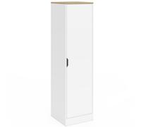 IDMARKET Armoire de rangement NOUK 1 porte avec étagères blanc et bois