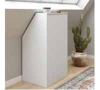 IDMarket – Armoire sous pente TOMI 2 portes 60×50×110/70 cm Blanc