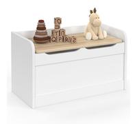 IDMarket - Banc Coffre de Rangement Enfant Logan 60 cm | Coloris bois blanc et hêtre