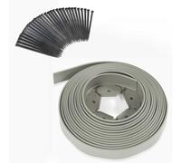 IDMarket - Bordurette de Jardin Flexible 10 M Grise Hauteur 5 CM + 30 piquets
