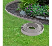 IDMarket – Bordurette de jardin flexible 10 m grise hauteur 5 cm + 30 piquets