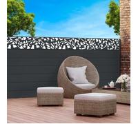 IDMARKET Brise vue occultant 1 5 x 10 M effet lames de clôture motifs FLOWER 160 gr/m²