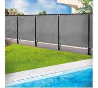 IDMARKET Brise vue renforcé 1,5 x 10 M gris clair 220 gr/m² luxe PRO