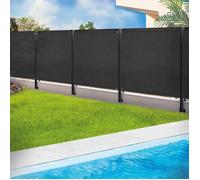 IDMarket Brise-vue renforcé 1 x 10 m 220 g/m² Luxe PRO Noir
