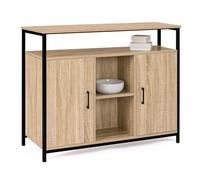 ID MARKET buffet DETROIT 2 portes 100 cm Industriel bois et métal noir