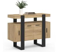 IDMarket - Buffet 100 cm Phoenix 4 Portes Bois et Noir