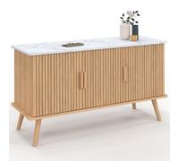 ID MARKET buffet 3 portes 110 cm Moderne bois effet chêne