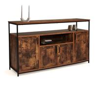 IDMarket - Buffet 140 cm Dayton 4 Portes avec Niche Effet Vieilli Design Industriel