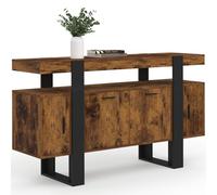 IDMarket Buffet PHOENIX 140 cm 4 portes bois effet vieilli et noir