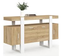 IDMarket - Buffet 140 cm Phoenix 4 Portes Bois et Blanc