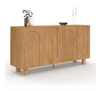 ID MARKET buffet 4 portes 160 cm Moderne bois effet chêne