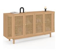 IDMarket - Buffet 160 cm DANA arrondi | 4 portes bois et cannage