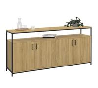 IDMarket Buffet Detroit 160 cm 4 portes Bois et Noir – design industriel