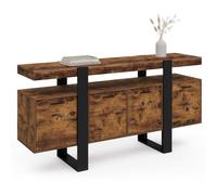 IDMarket - Buffet 160 cm Phoenix XXL 4 Portes Bois Effet Vieilli et Noir