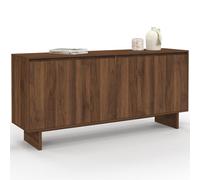 ID MARKET buffet 4 portes 160 cm Moderne bois effet noyer