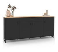 ID MARKET buffet 4 portes et 1 tiroirs 180 cm Moderne bois et noir