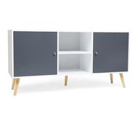 IDMarket Buffet Effie Scandinave 2 portes bois blanc et gris