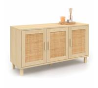 ID MARKET buffet ELIN 3 portes 113 cm Cannage bois cannage