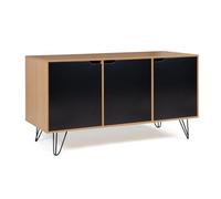 Buffet Bas Vintage Noemi 3 Portes Bois Pied Epingle Noir