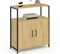 IDMarket - Buffet d'appoint 1 Niche et 2 Portes 70 cm Detroit | Design industriel