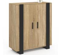 IDMarket - Buffet d'appoint 2 portes | 70 cm PHOENIX bois et noir