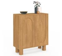 IDMarket - Buffet d'appoint 70 cm effet bois | 2 portes 70 cm ARCHIE design arche effet bois