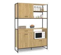 IDMarket - Buffet de Cuisine 120 CM Detroit Meuble 3 Portes + 1 tiroir Design Industriel