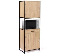 IDMarket - Buffet de Cuisine 60 CM Detroit Meuble 2 Portes Design Industriel + tiroir