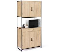IDMarket - Buffet de Cuisine 80 cm Detroit Design Industriel | Meuble 4 portes et tiroir
