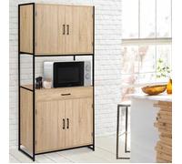 Buffet De Cuisine 80 Cm Detroit Meuble 4 Portes Design Industriel + Tiroir