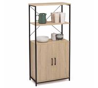 IDMarket - Buffet Haut 2 Portes H. 125 cm Detroit avec étagères Design Industriel
