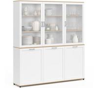 ID MARKET buffet VITO 6 portes 160 cm Contemporain bois et blanc