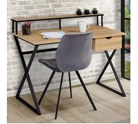 IDMarket Bureau ENZO 1 tiroir pieds croisés design industriel Noir