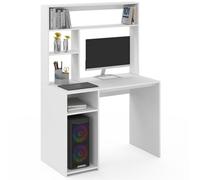 IDMarket - Bureau avec étagères de Rangement DAN Blanc