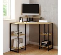 IDMARKET Bureau d'angle DETROIT gain de place bureau informatique avec rangements