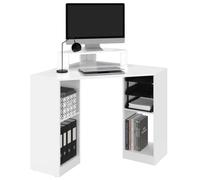 IDMarket - Bureau d'angle Harry Blanc Gain de Place Bureau Informatique avec rangements