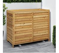 IDMARKET Cache climatiseur 95 x 50 x 80 cm bois naturel protection unité extérieure pour pompe à chaleur