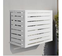 IDMarket - Cache climatiseur en métal blanc protection unité extérieur 95 x 48 x 80 cm