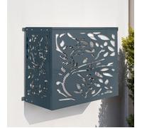 IDMARKET Cache climatiseur en métal gris anthracite LIS protection unité extérieur 95 x 50 x 80 cm