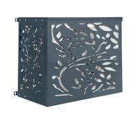 IDMarket - Cache climatiseur LIS en métal gris anthracite | 95 x 50 x 80 cm, protection unité extérieure